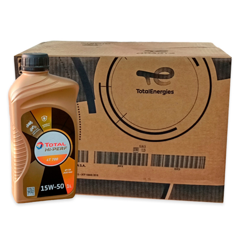 Aceite Semi-sintético Total Hi-perf 4t 700- 15w-50 x 1lt (Caja x 20)